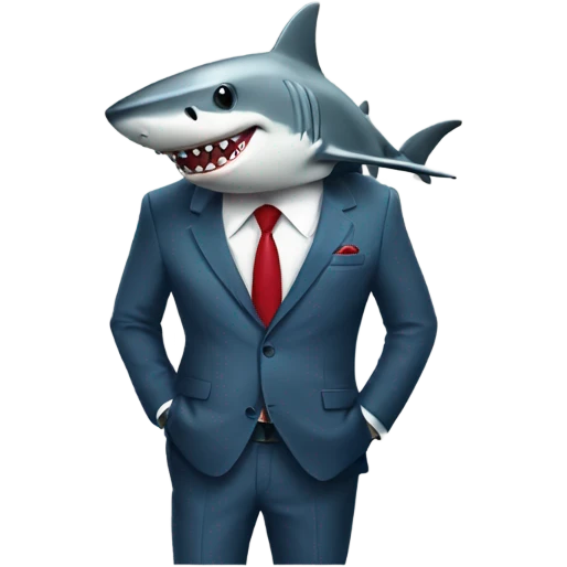 shark in a suit with sunglasses  emoji