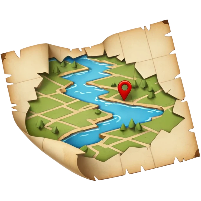a broken map emoji