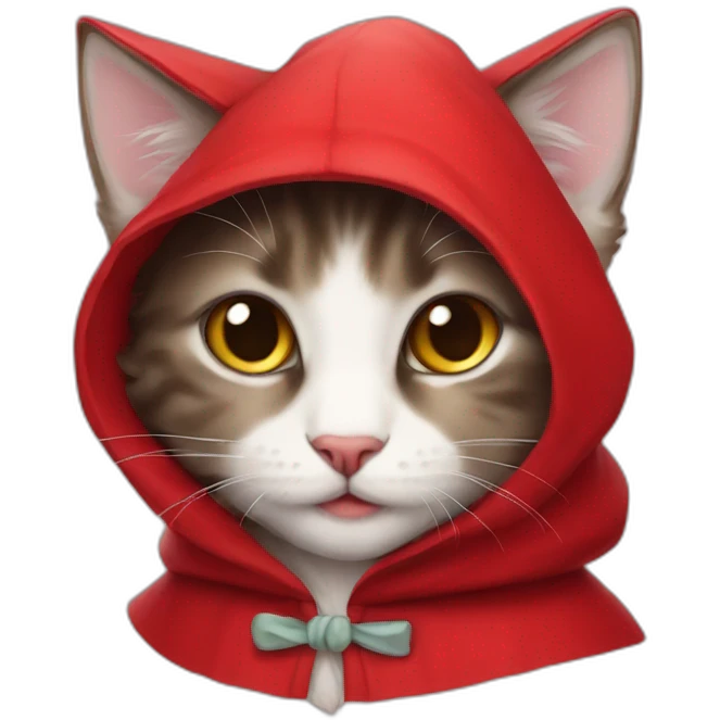 Little red riding hood as a kitten emoji