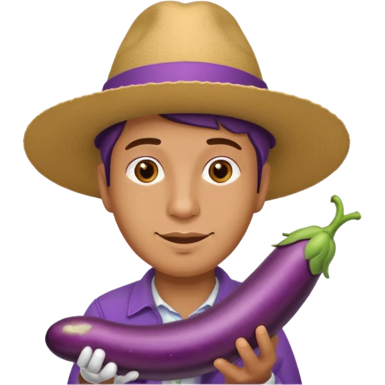 Man and long eggplant emoji