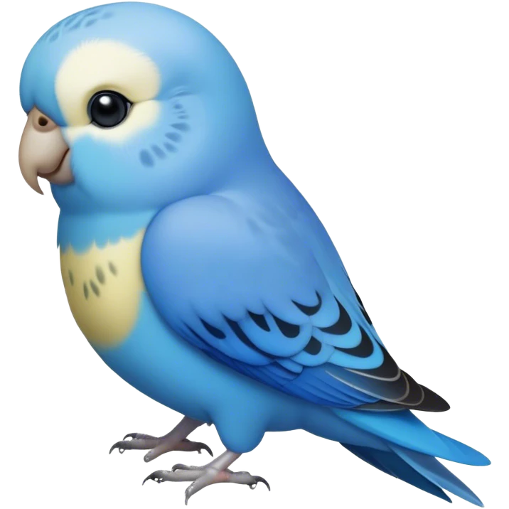 Cinematic Noble Blue Budgie Portrait Emoji, Poised and regal, with a petite, delicate build and a smooth, well-groomed fur of vibrant blue feathers, deep-set soulful dark eyes, Simplified yet sharp and sophisticated features, highly detailed, glowing with a soft, dignified glow, high shine, intelligent and charming, stylized with an air of elegance, focused and attentive, soft glowing outline, capturing the essence of a watchful and confident avian companion, so majestic it feels as though it could flutter out of the screen with effortless authority! emoji