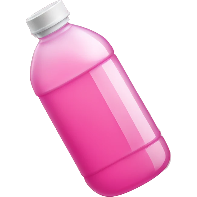 plastic bottle with crystaline pink liquid emoji