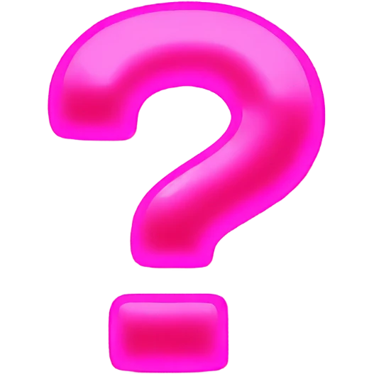 Neon pink question mark emoji