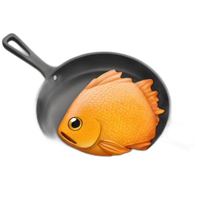 a big fish in a frying pan emoji
