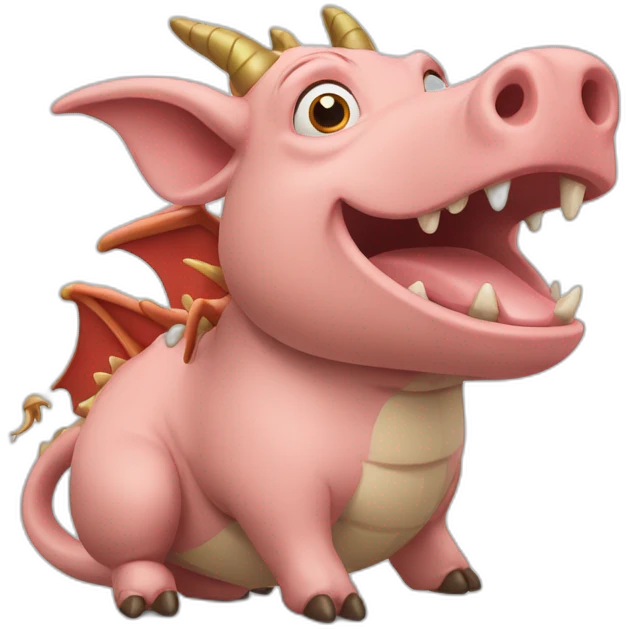 Cochon qui chevauche un dragon emoji