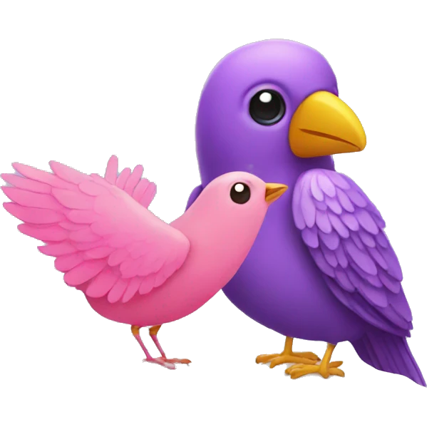 Book and pink bird emoji