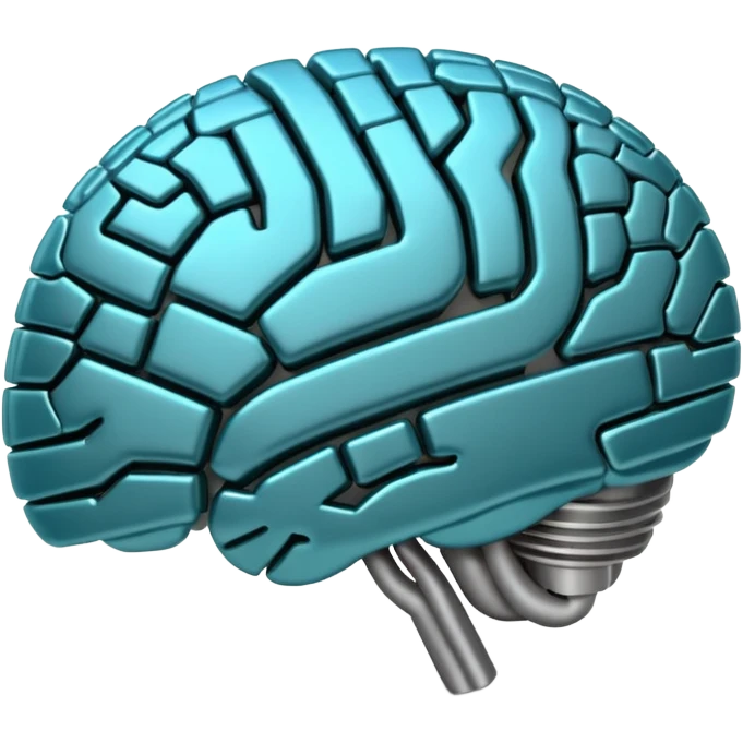 3D circuit board brain emoji