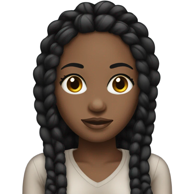 black woman with black braids and lash extensions  emoji