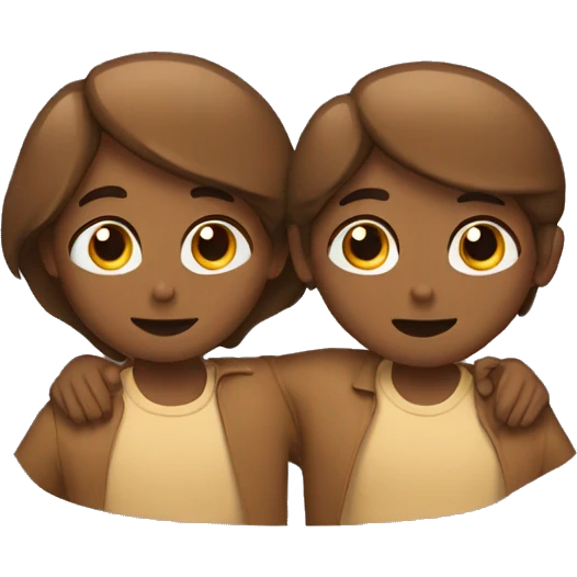 Two brown best friend hugging emoji