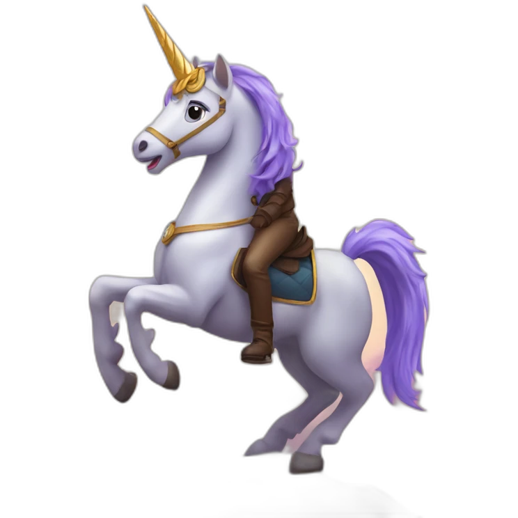 Chat sur une licorne emoji