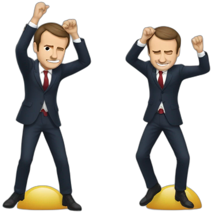 Macron qui fait un dab emoji