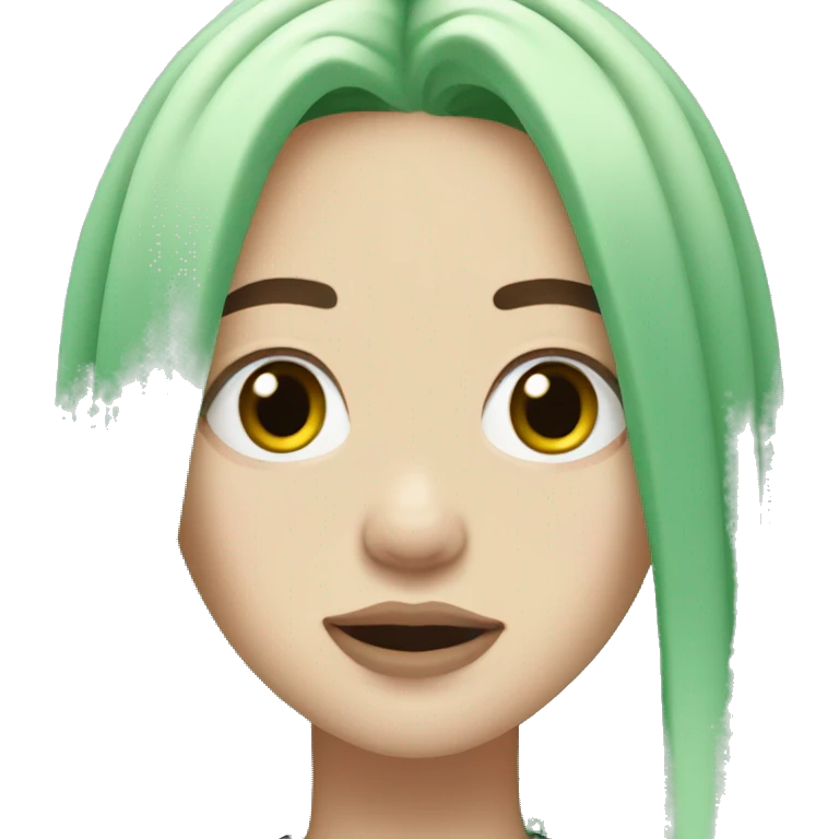 billie eilish with green hair emoji
