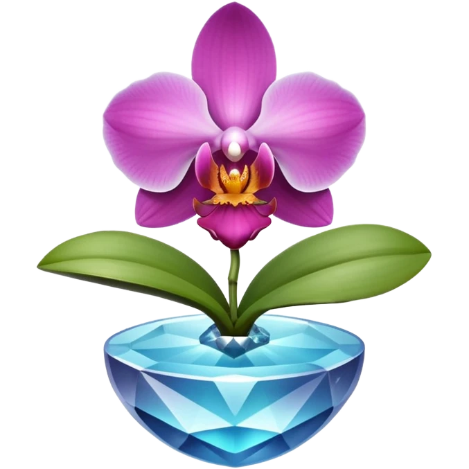 orchid with crystal growing from center emoji