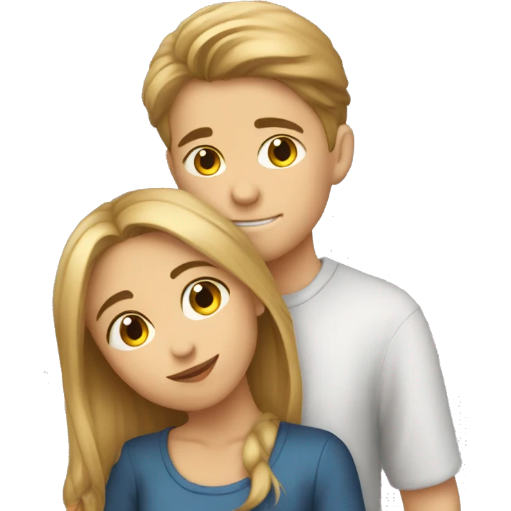 Girl kissing boy on cheek emoji