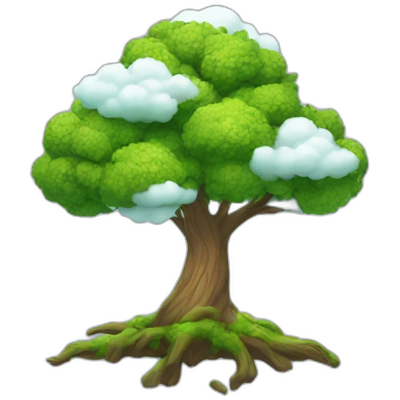 tree with clouds emoji