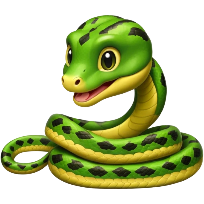 Cute baby snake smiling and give side eye emoji