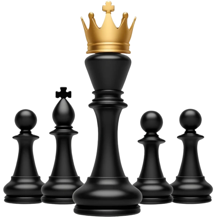 black chess pieces, queen piece emoji