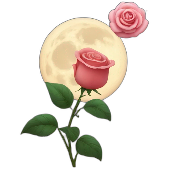 Moon with a rose emoji