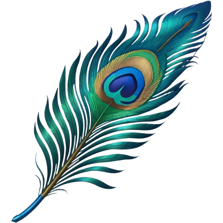 Make an peacock feather emoji. Like the reference image there is an peacock feather  emoji