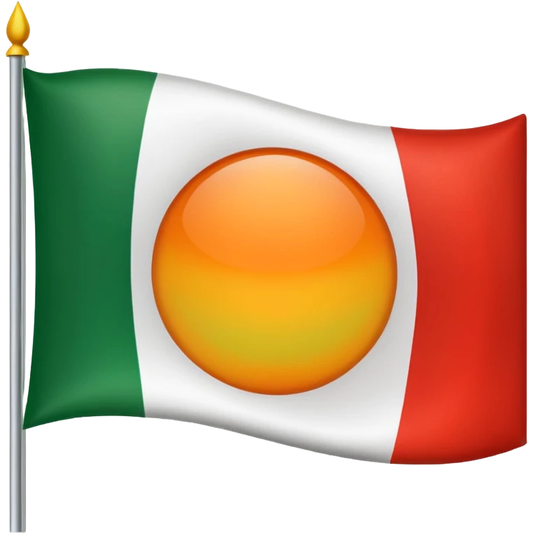 Flag with with 1 red, 1 white and 1 green (in that order) horizontal and an orange/yellow pointed sun in the middle (Kurdistan flag) emoji
