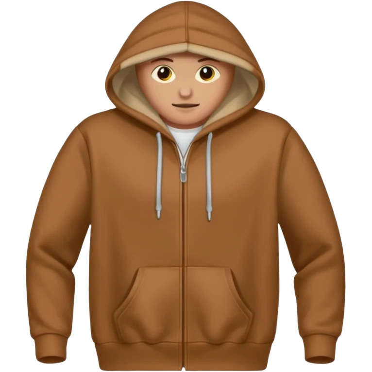 A brown hoodie no human and no zipper emoji