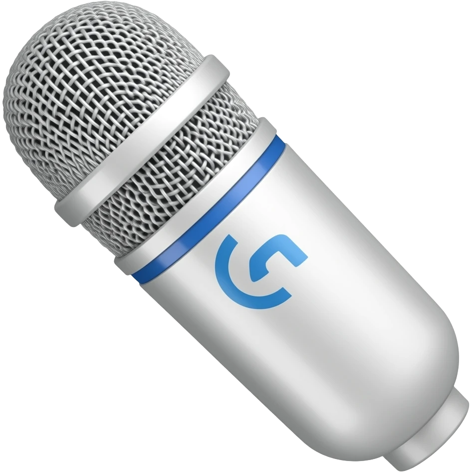 White desktop Logitech blue yeti Microphone emoji