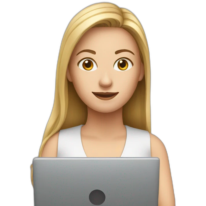 a white woman with laptop emoji