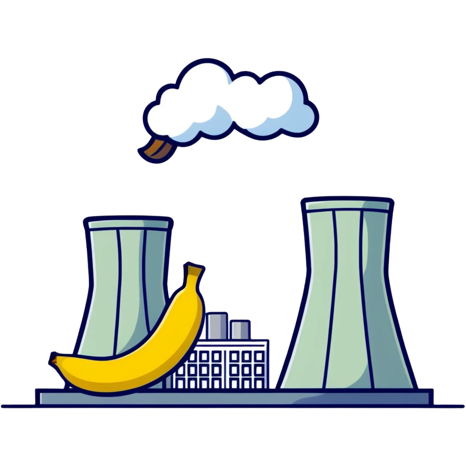 nuclear power plant with a banana emoji