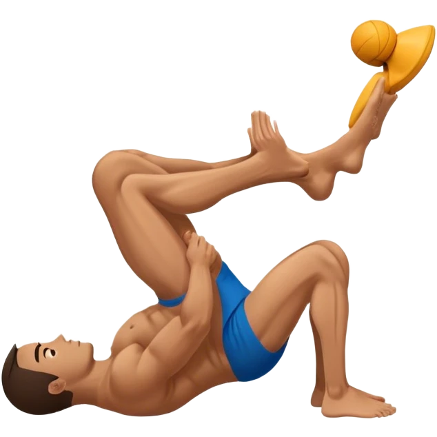 side-view of guy doing Abdominal Crunches emoji