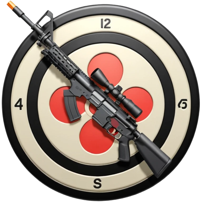 A detailed image of an AR-15 aimed at a target, with the target's concentric rings clearly visible. The focus is on the precision and accuracy of the sport, with the rifle positioned in front of a neutral background, emphasizing the equipment and the competitive nature of shooting. emoji