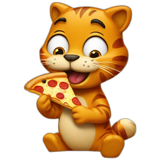 garfield eating pizza emoji