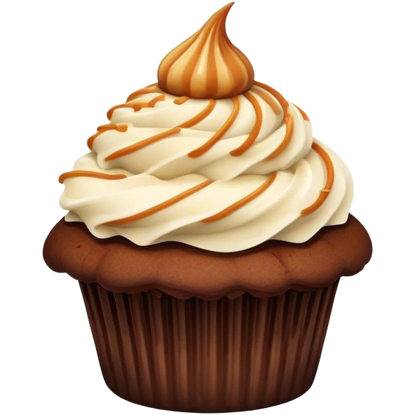 chocolate cupcake with caramel and coconut frosting  emoji