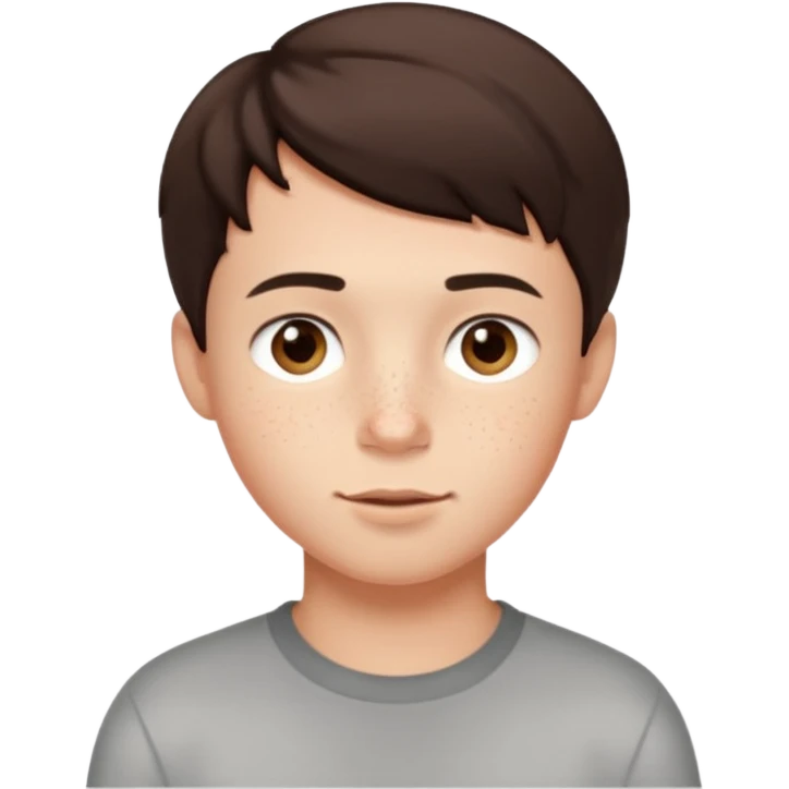 cute brunnete boy with short hair light skin and freckles emoji
