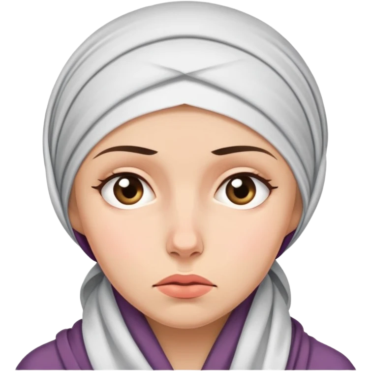 Eine Frau mit Kopftücher schämt sich  emoji