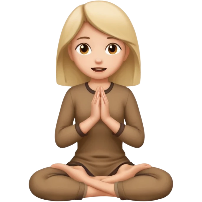 Girl on knees with hands out begging emoji