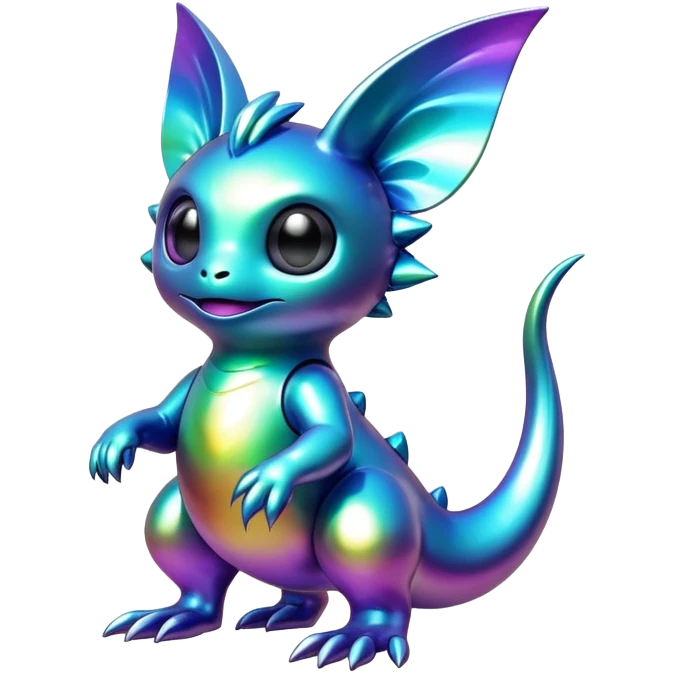 Metallic glossy complex iridescent aesthetic-scenery-Fakémon-creature emoji