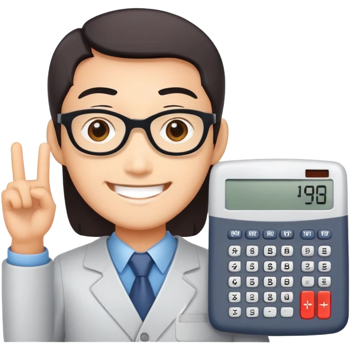 Calculator character with Chinese letters for Yi-Cheng Chen emoji