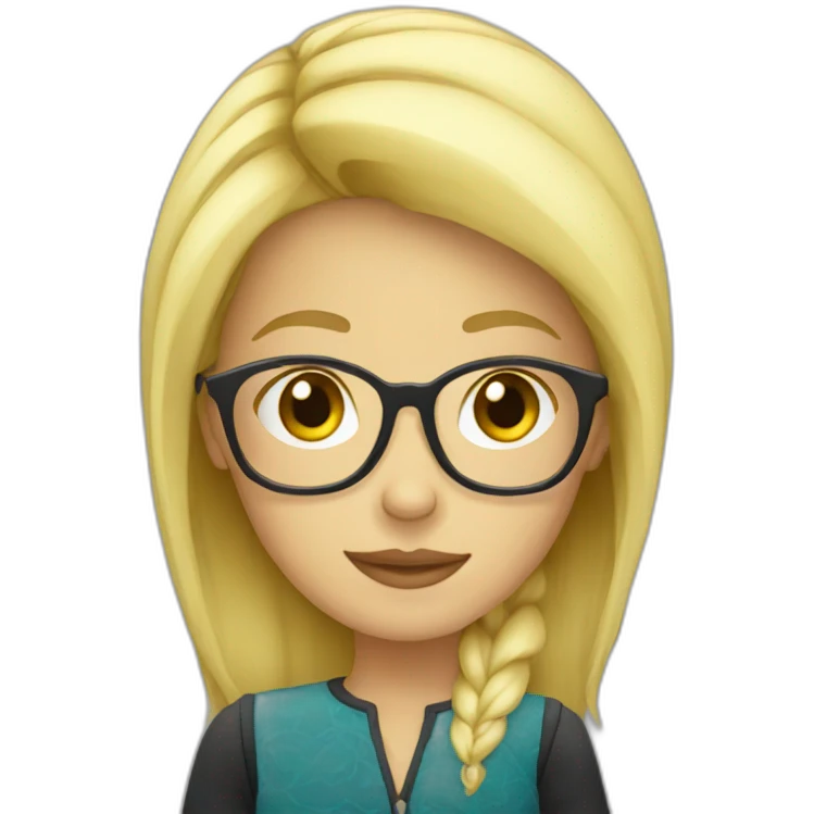 Blond miss with glasses emoji