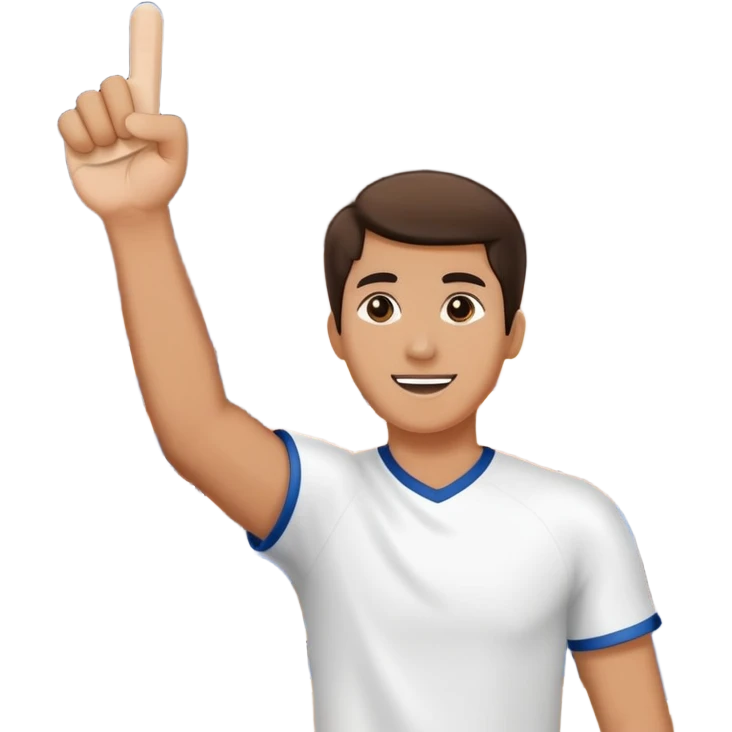 person cheering at a sports game, holding a foam finger or waving, stadium background emoji
