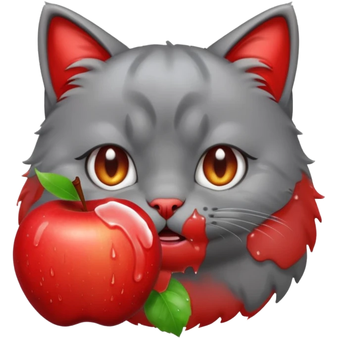 appel and a cat crying emoji