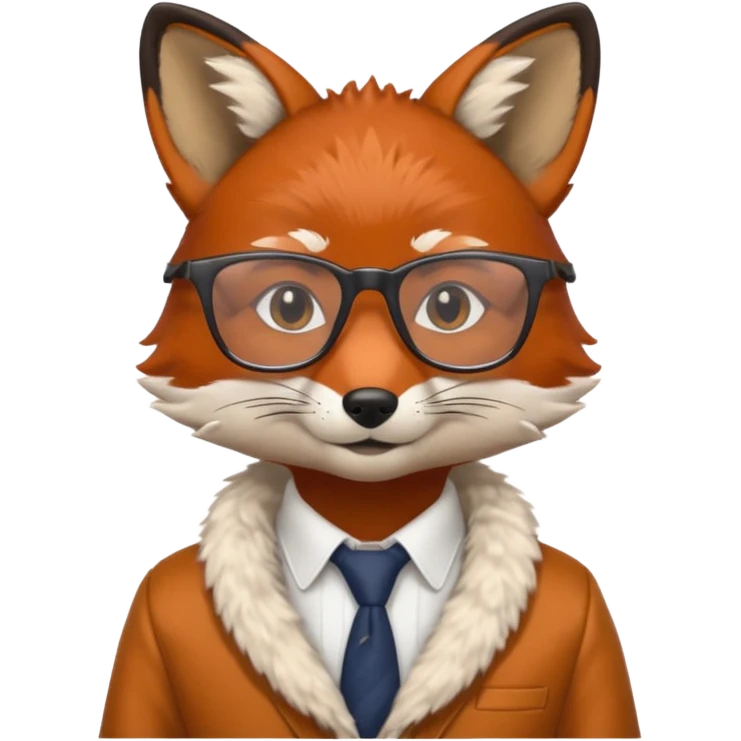 fox with clothes and wearing glasses emoji