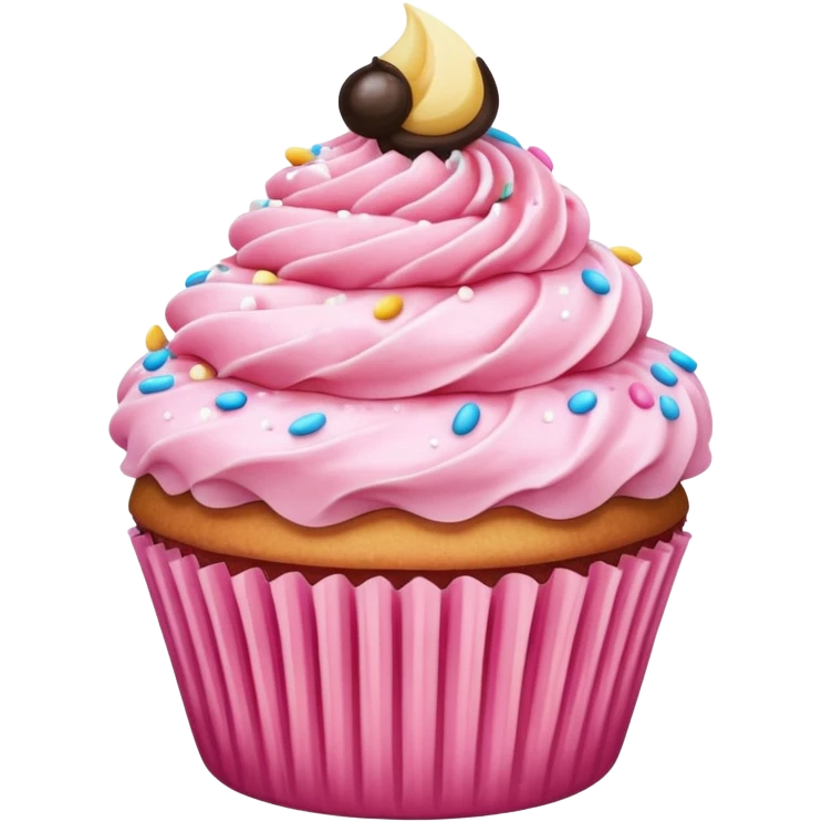 Cupcake with pink icing emoji
