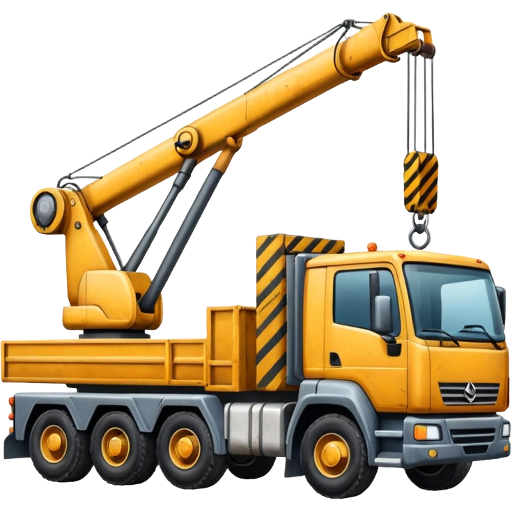 Create a crane truck with a long extendable arm lifting materials. emoji