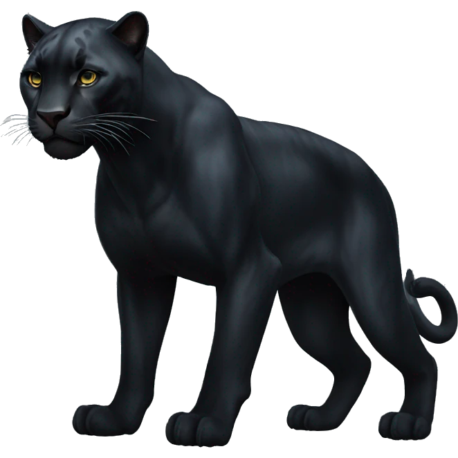 Black panther animal, full body emoji