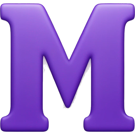 Purple background with the letter M inside emoji