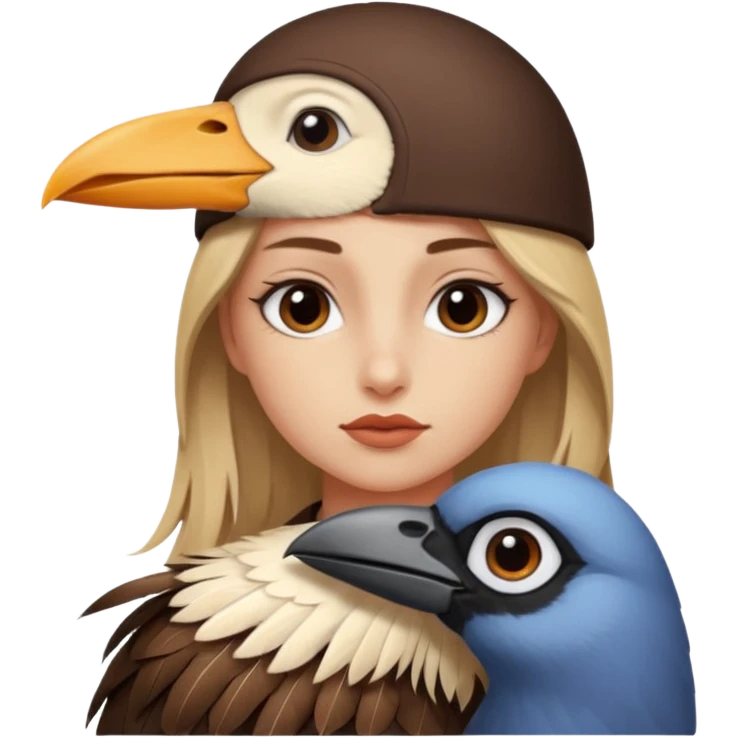 Girl with bird beak emoji