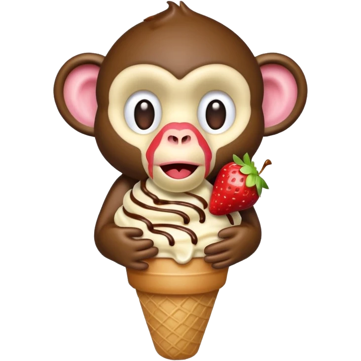 Icecream screaming out monkey  emoji