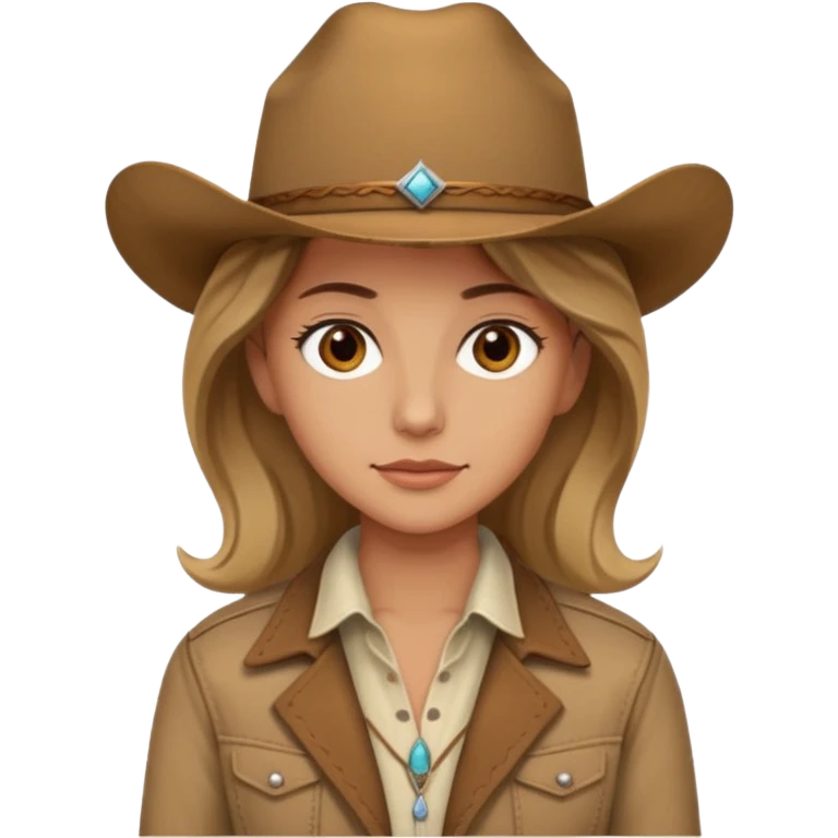 Ennis Del Mar from Brokeback Mountain with brown eyes, dark blonde hair, ivory shirt, brown jacket and cowboy hat emoji