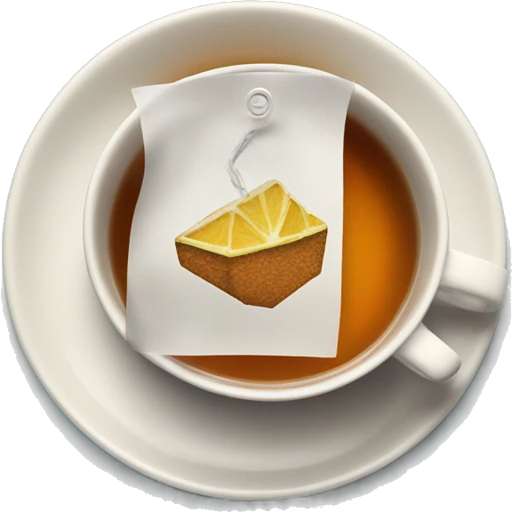cup of tea cup on the plate with teabag next to it emoji