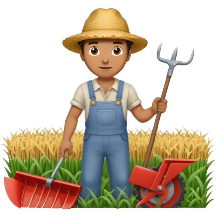 man plowing a field emoji